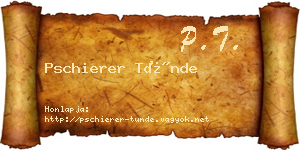 Pschierer Tünde névjegykártya